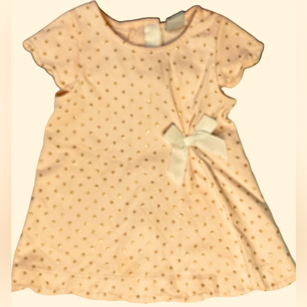 NWOT Tahari Baby Pink Metallic Polka Dot Dress